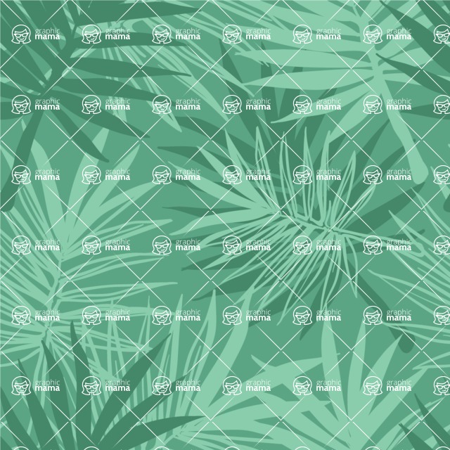 Nature Backgrounds, Patterns and Frames Themed Graphic Collection - Seamless Jungle Flowers Pattern